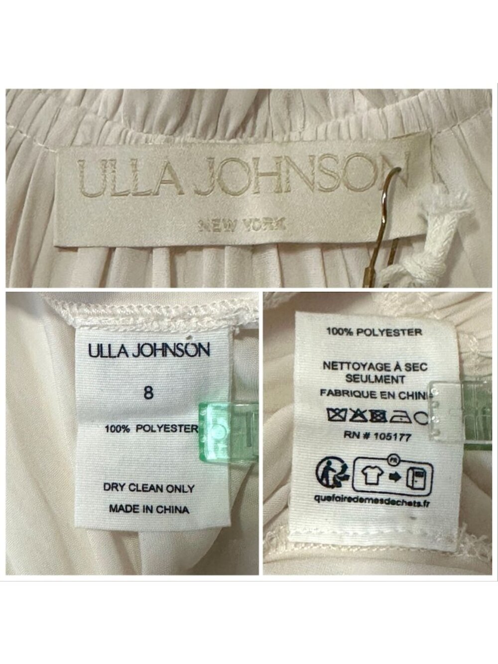 Ulla Johnson Blaire Midi Dress, Blanc , Cream, Size 8, NWT - Picture 7 of 15